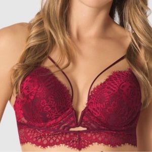 Burgundy strapy bra